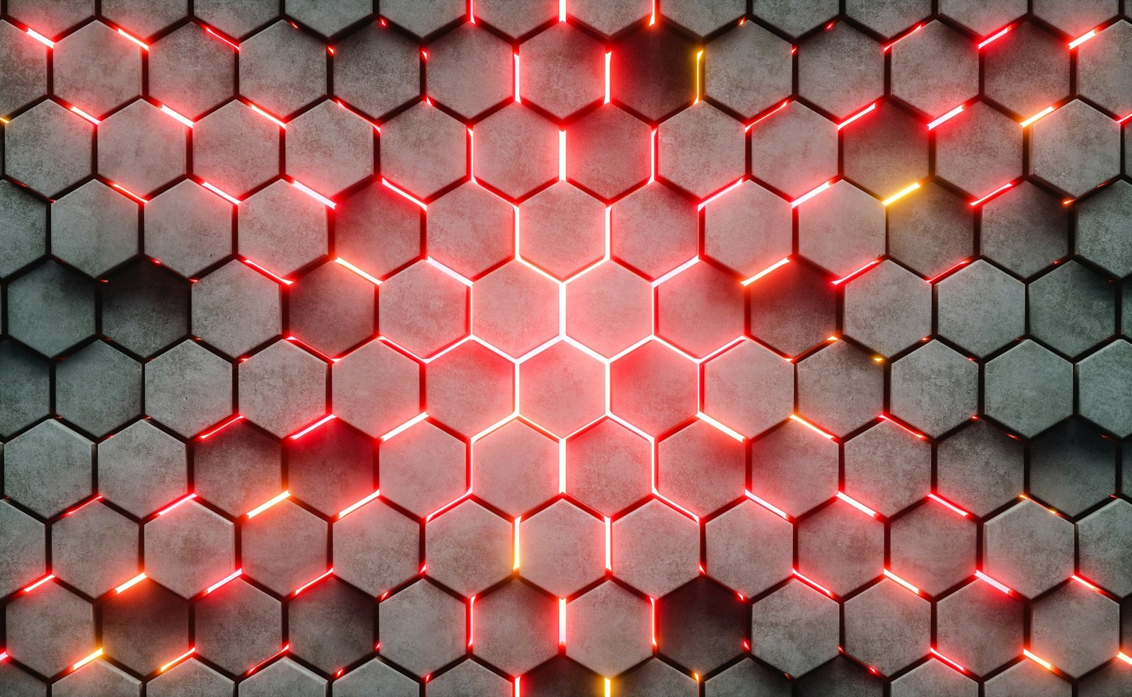 3D Illustration. Hexagonal abstract background.